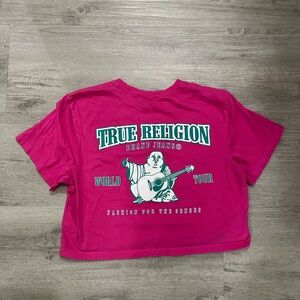True Religion Pink Graphic Crop Top
